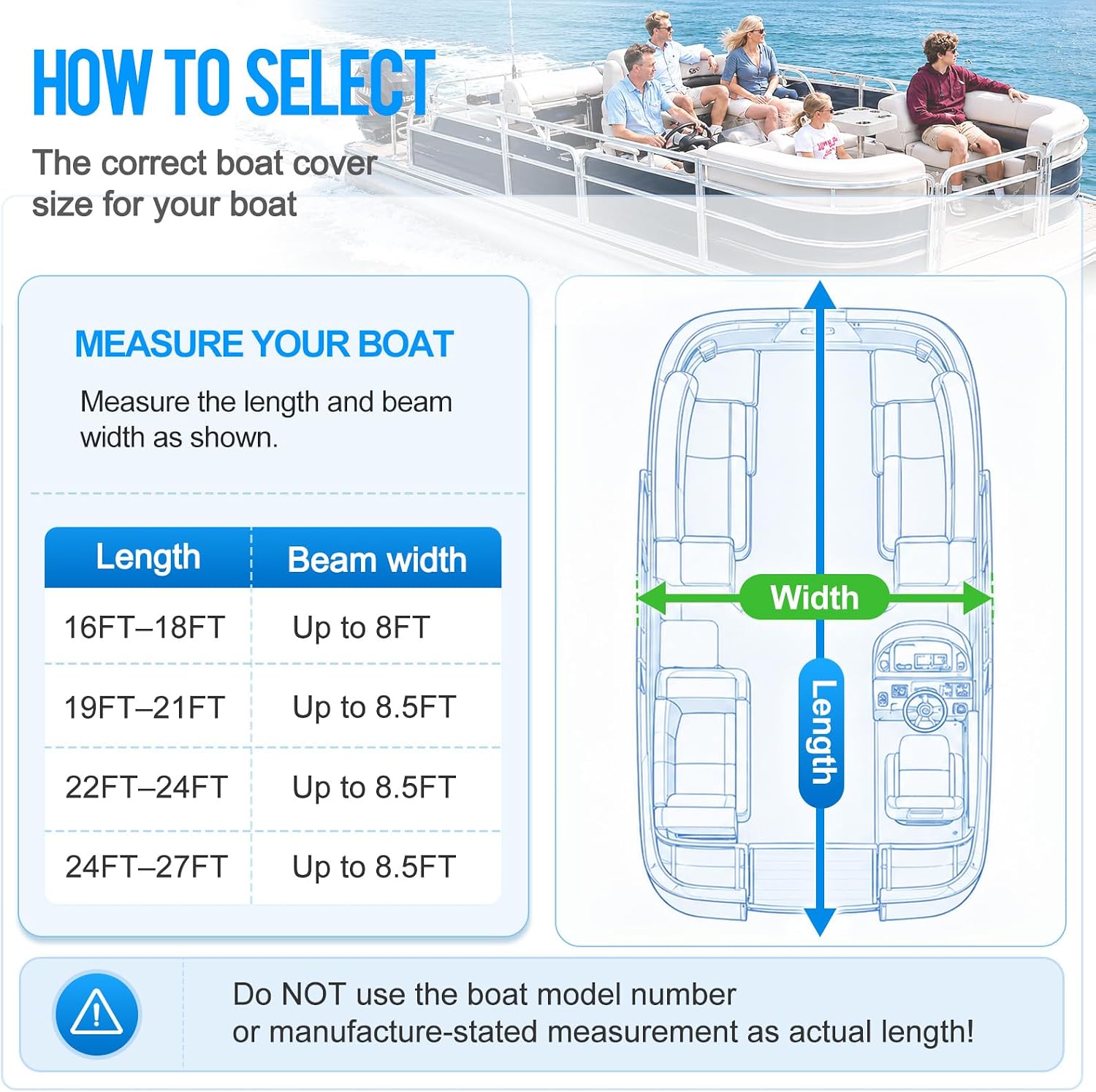 Pontoon Boat Cover 22-24 ft, 1200D Heavy Duty Waterproof Trailerable Cover for Pontoon Boats Up to 8.5 ft Beam, 16 Straps, Elastic Hem &Outboard Motor Cover, Gray - Image 6