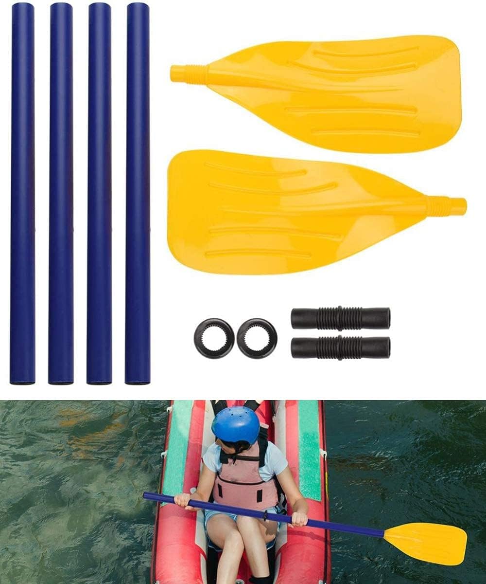 Inflatable Boat Oars Kid Size, 1 Pair PVC Kayak Paddles - Detachable Canoe Paddle, Adjustable Lightweight Ribbed French Oar Set for Kids & Beginners - Image 2