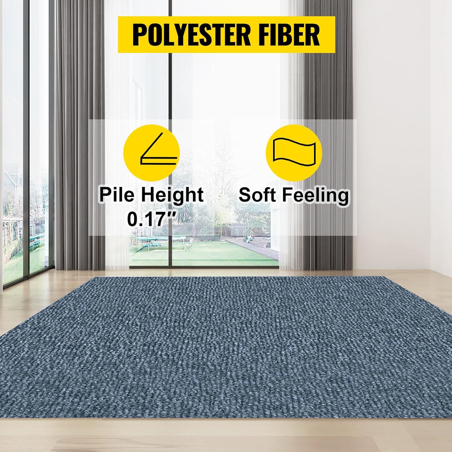 Happybuy 6 ft x 13 ft Grey Marine Carpet for Boats Waterproof - 0.18" Thick Indoor Outdoor Rug Carpet Roll for Home Patio Porch Deck - Image 4