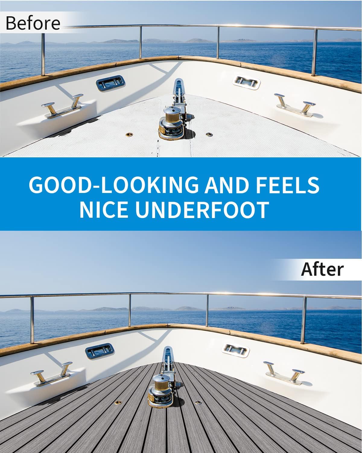 OCEANBROAD EVA Foam Boat Flooring with 3M Adhesive Backing Marine Self-Adhesive Decking 96''x45.6''/36''/28.8''/16.8'', 48''x16.8'' Faux Teak Sheet for Jon Boats Swim Platform Helm Pad RV Floor | Double-layer, Non-Slip, 6 mm Thick Eva Foam, Multiple Sizes and Colors, Easy to Install, For Marine Decking - Image 7