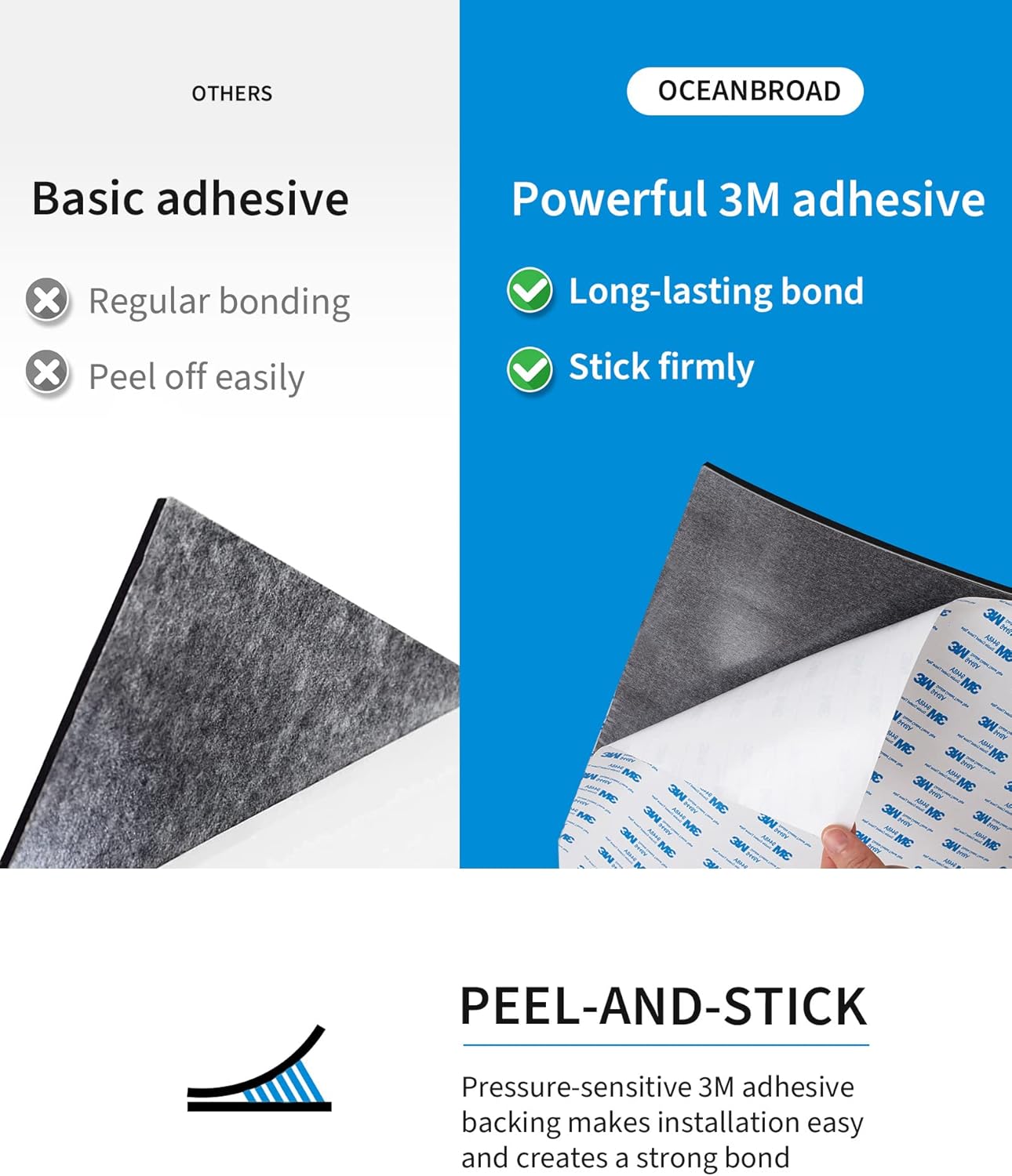 OCEANBROAD EVA Foam Boat Flooring with 3M Adhesive Backing Marine Self-Adhesive Decking 96''x45.6''/36''/28.8''/16.8'', 48''x16.8'' Faux Teak Sheet for Jon Boats Swim Platform Helm Pad RV Floor | Double-layer, Non-Slip, 6 mm Thick Eva Foam, Multiple Sizes and Colors, Easy to Install, For Marine Decking - Image 2