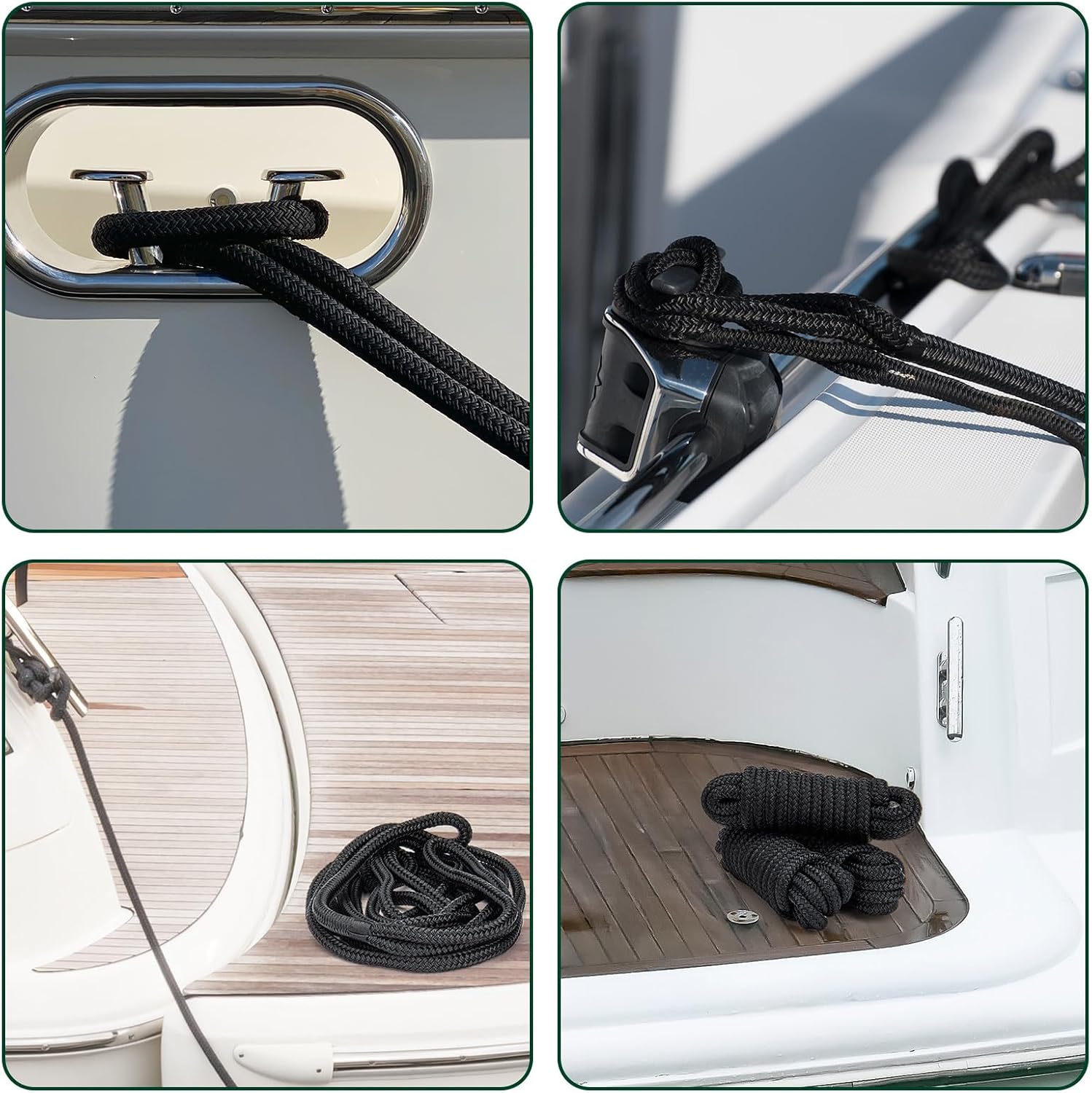 2 Pack 3/8" x 20' Boat Dock Lines for Boat & Pontoon, Premium Marine- Grade Double Braided Nylon Boat Lines, Pre-Spliced with a 12" Eyelet-Black,High Strength,Easy Handling,Boating Gifts for Men. - Image 9