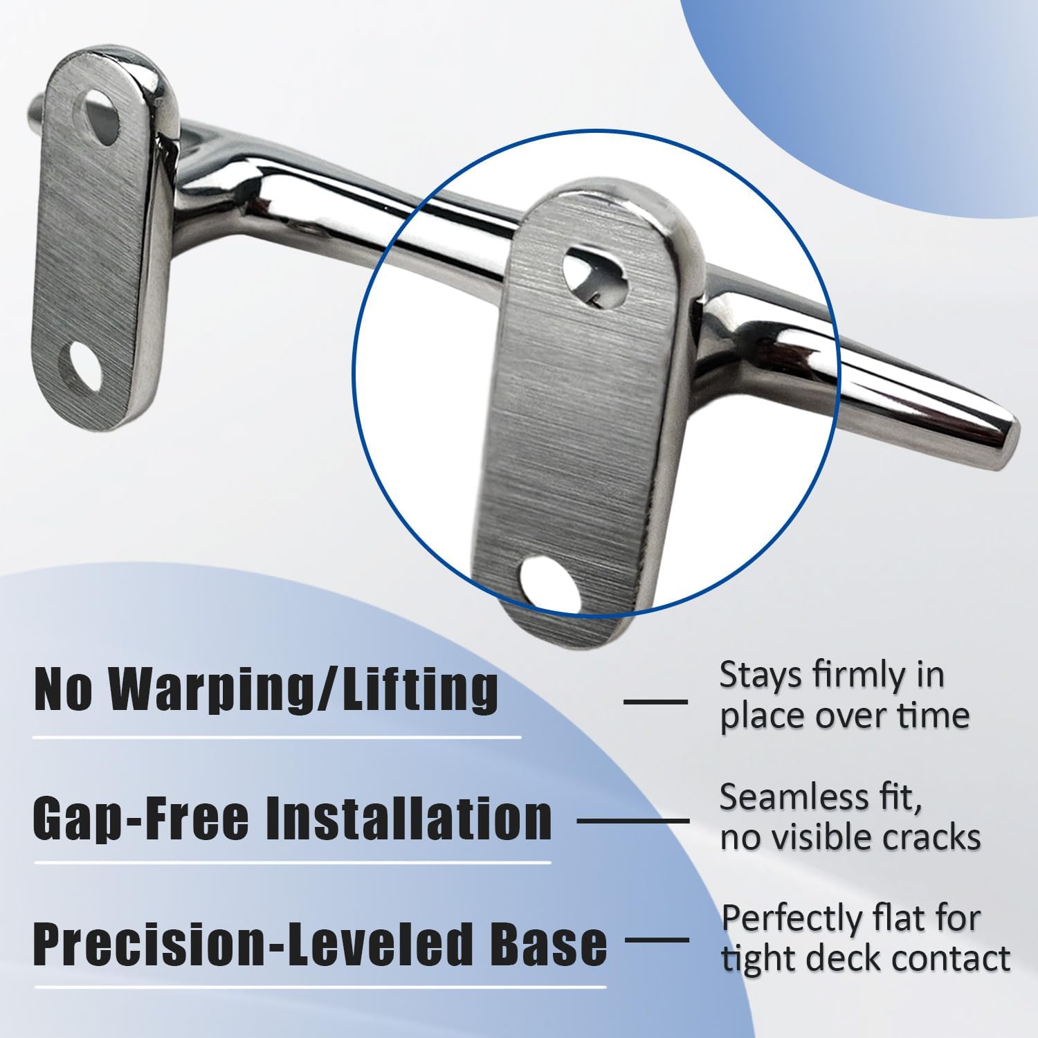 Boat Cleat, 4"/5"/6"/8"/10" Marine Grade 316 Stainless Steel Open Base Dock Cleat, Rope Cleat with Fasteners for Kayaks, Nautical Decor, 2 Pack/4 Pack - Image 5