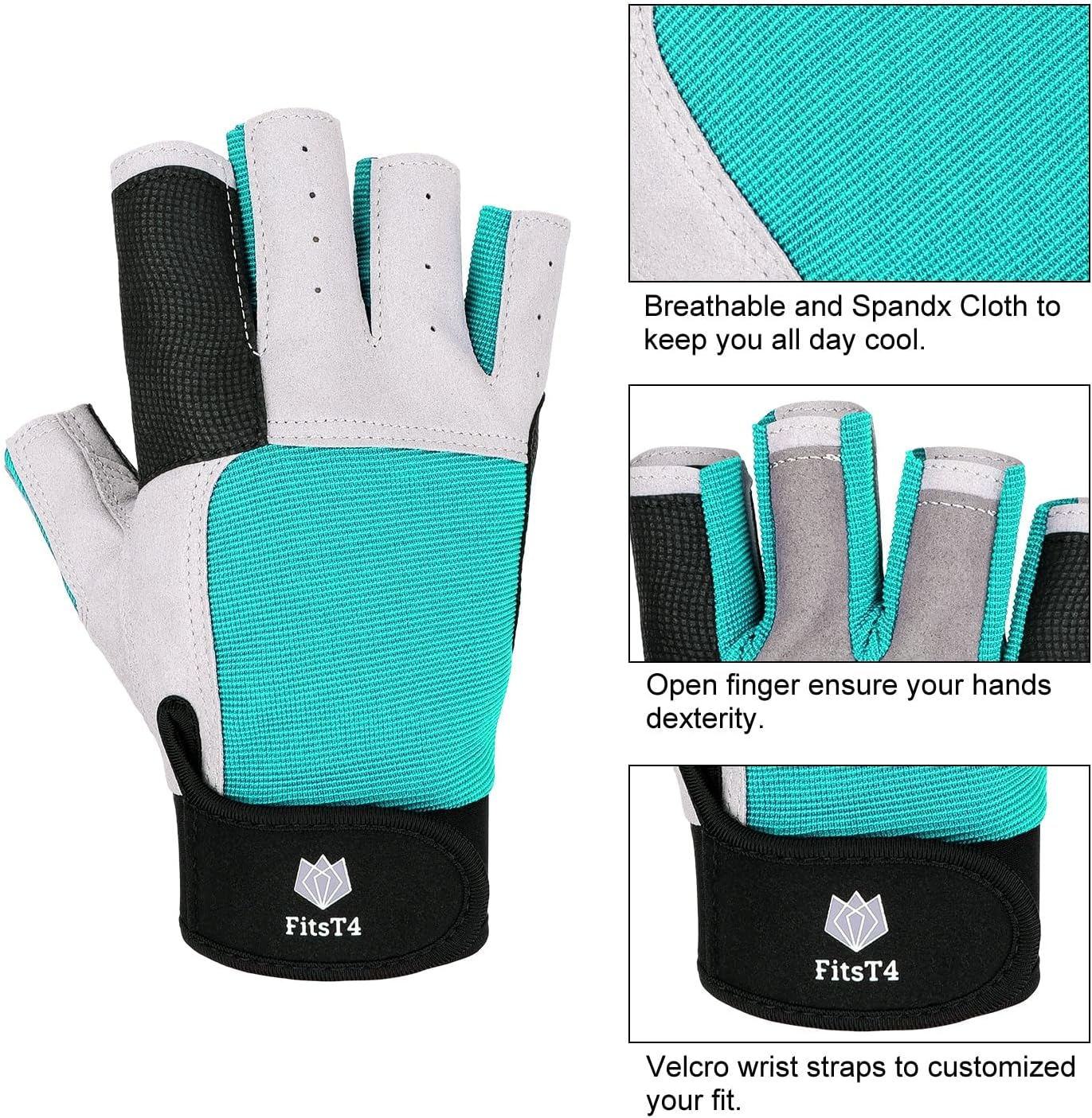 FitsT4 Sports Sailing Gloves 3/4 Finger and Grip Great for Sailing, Yachting, Paddling, Kayaking, Fishing, Dinghying Water Sports for Men and Women - Image 2