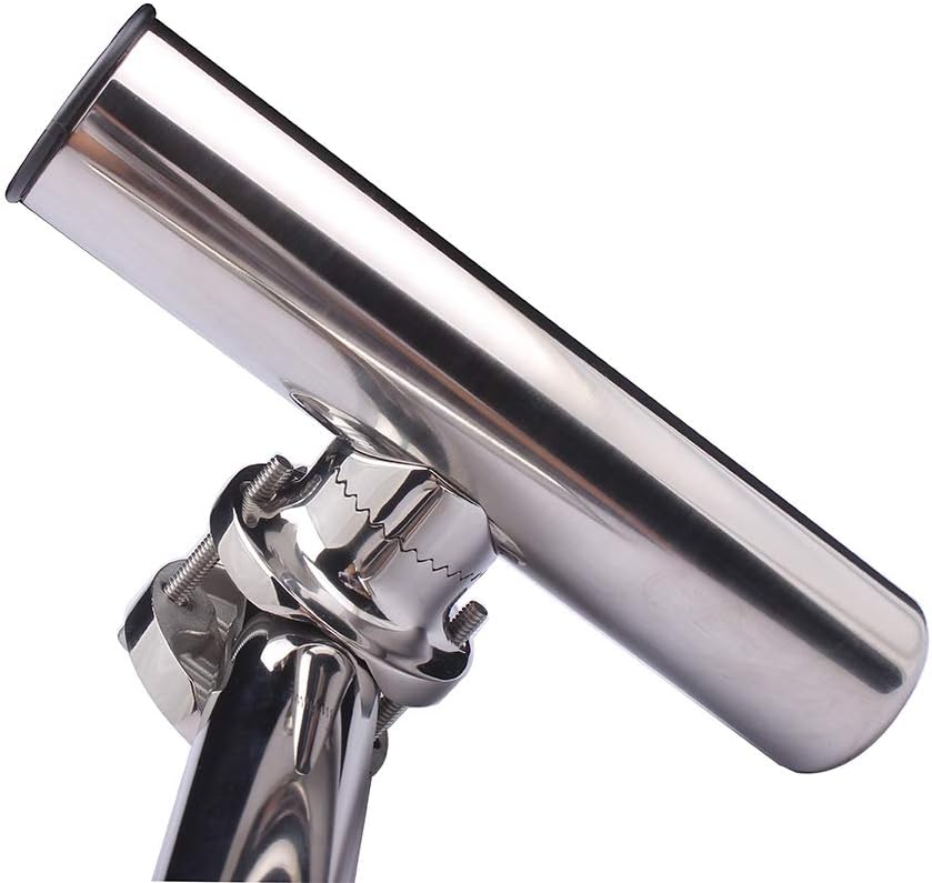 Tournament Style Fishing Rod Holders, Stainless Steel Fishing Rod Holder Clamp-on 1 1/4" to 2" Rails for Boat, Side Mount Rod Holder for Marine Yacht Boat Truck RV - Image 7