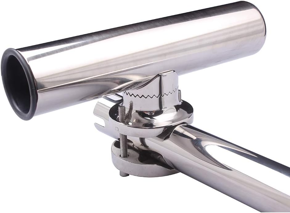 Tournament Style Fishing Rod Holders, Stainless Steel Fishing Rod Holder Clamp-on 1 1/4" to 2" Rails for Boat, Side Mount Rod Holder for Marine Yacht Boat Truck RV - Image 2