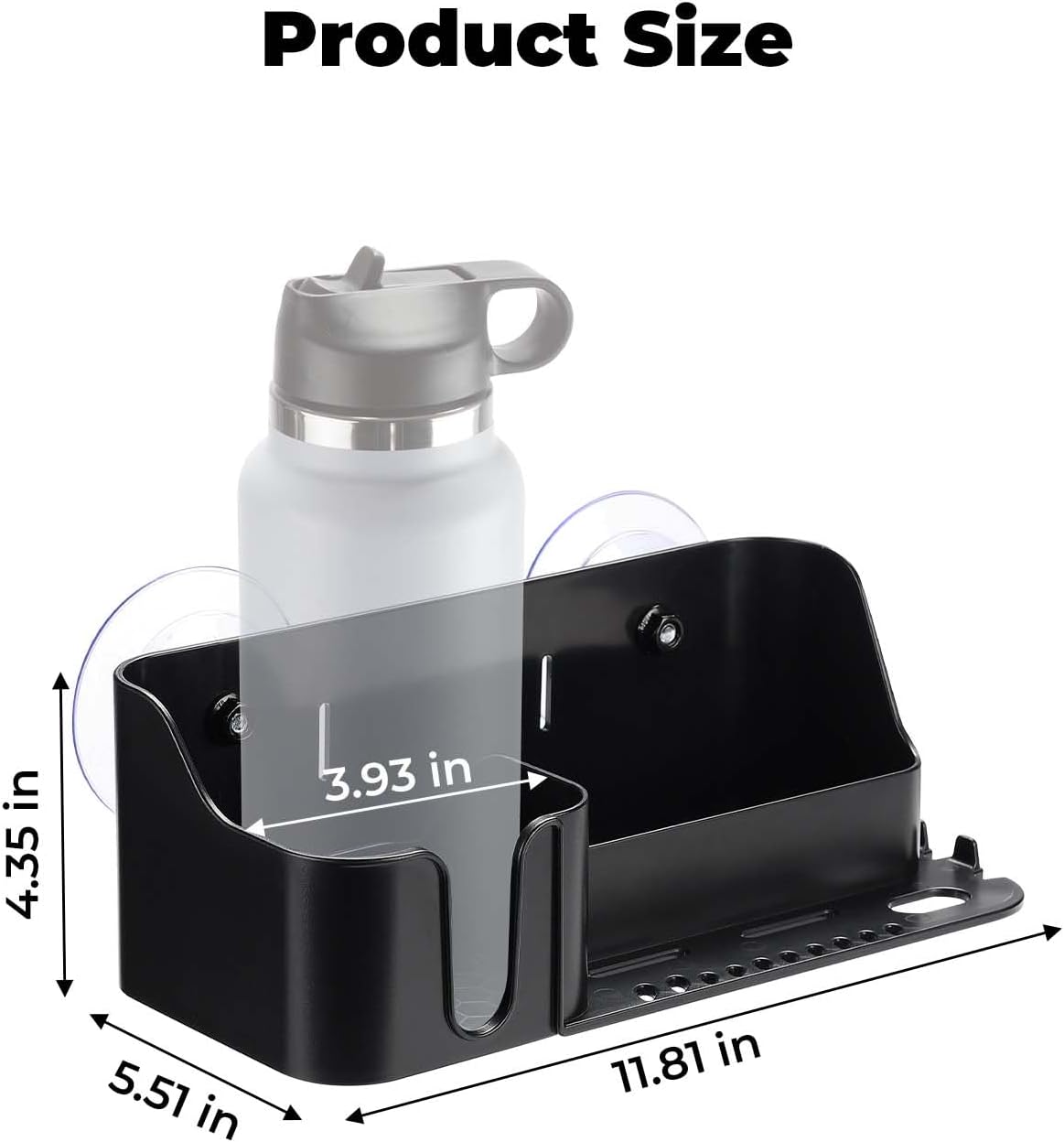 KEMIMOTO Boat Cup Holder, Caddy Organizer Installed With Screws/Suction Cups on Any Flat Surface, Storage Organizer, Cockpit Storage Box Marine Cup Holder for Bass Kayak Jon Pontoon Boat Accessories - Image 5