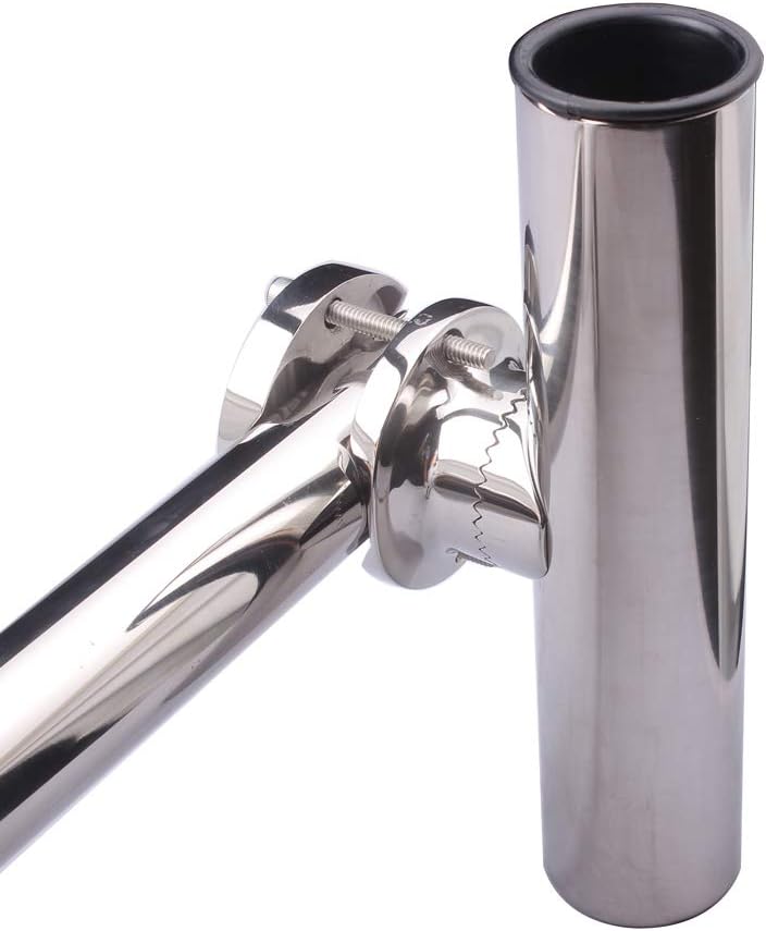 Tournament Style Fishing Rod Holders, Stainless Steel Fishing Rod Holder Clamp-on 1 1/4" to 2" Rails for Boat, Side Mount Rod Holder for Marine Yacht Boat Truck RV - Image 6