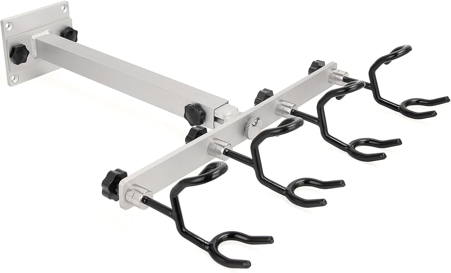 Aluminum Spider Rigging Rod Holder for Boat - 4 Pole Crappie Fishing Rack, Heavy Duty 6063-T5 Marine Grade Aluminum, 16.5"-30.5" Adjustable Height Square Tube Support for Catfish & Trolling - Image 8