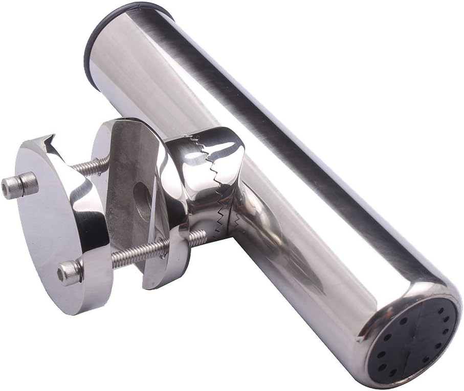 Tournament Style Fishing Rod Holders, Stainless Steel Fishing Rod Holder Clamp-on 1 1/4" to 2" Rails for Boat, Side Mount Rod Holder for Marine Yacht Boat Truck RV - Image 3