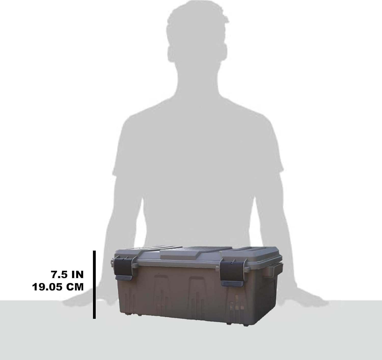 MTM ACDC30 Divided Ammo Crate Utility Box, Outdoor Gear & Tool Storage, Water- Resistant, Stackable, Snap Latch, 21"x11.2"x7.5", USA Made, Dark Earth - Image 7
