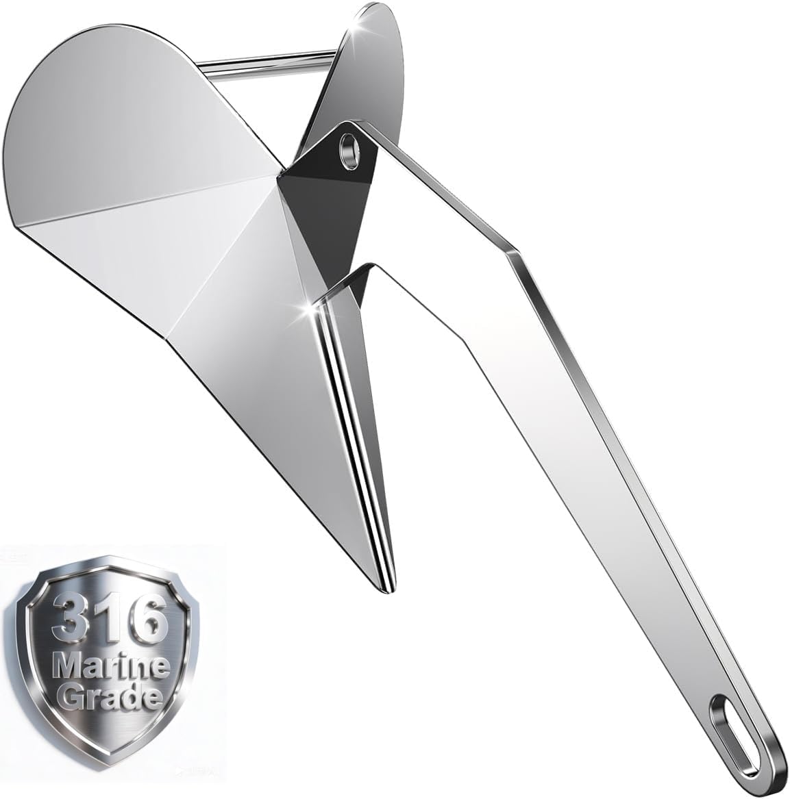 Delta Anchor 316 Marine Grade Stainless Steel Boat Anchor 11 lb 13 lb 16 lb 22 lb 33 lb 44 lb Heavy Duty Triangular Plow Anchor for Pontoon Fishing Boats Sailing Boats Small Anchor