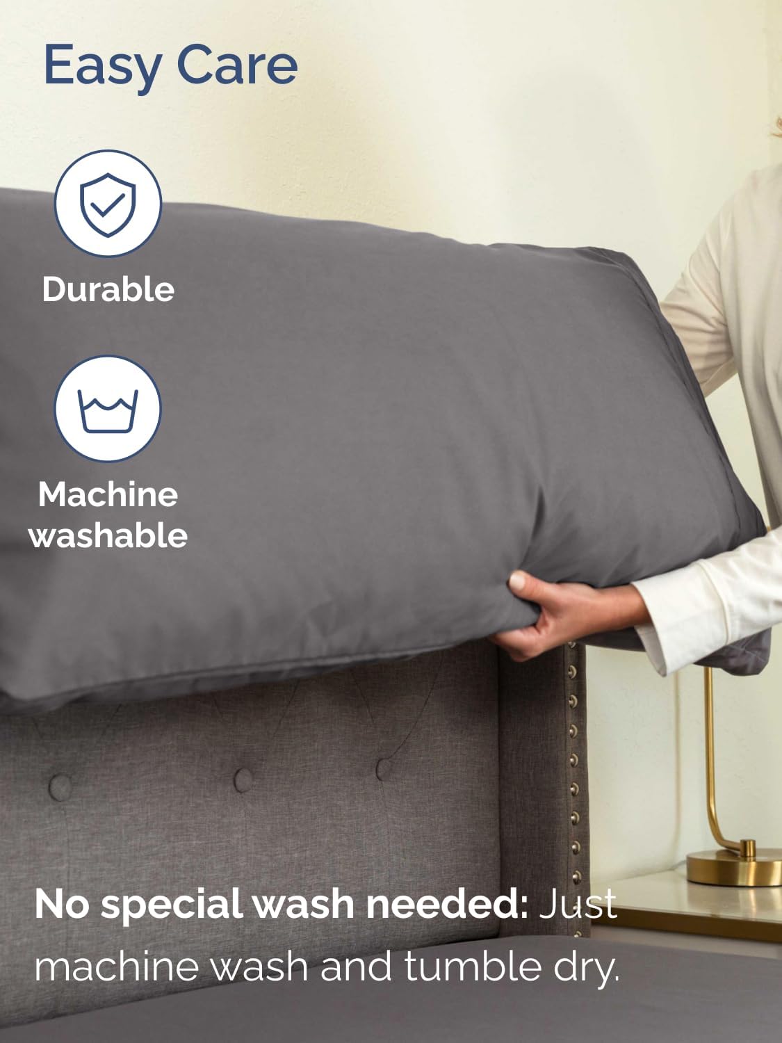 Extra Deep King Sheet Set - 4 Piece Breathable & Cooling Bed Sheets - Easily Fits 18 to 24 inch Mattress - Ultra Soft, Wrinkle & Fade Free with Extra Deep Pockets - Hotel Luxury Bedding - Dark Grey - Image 7
