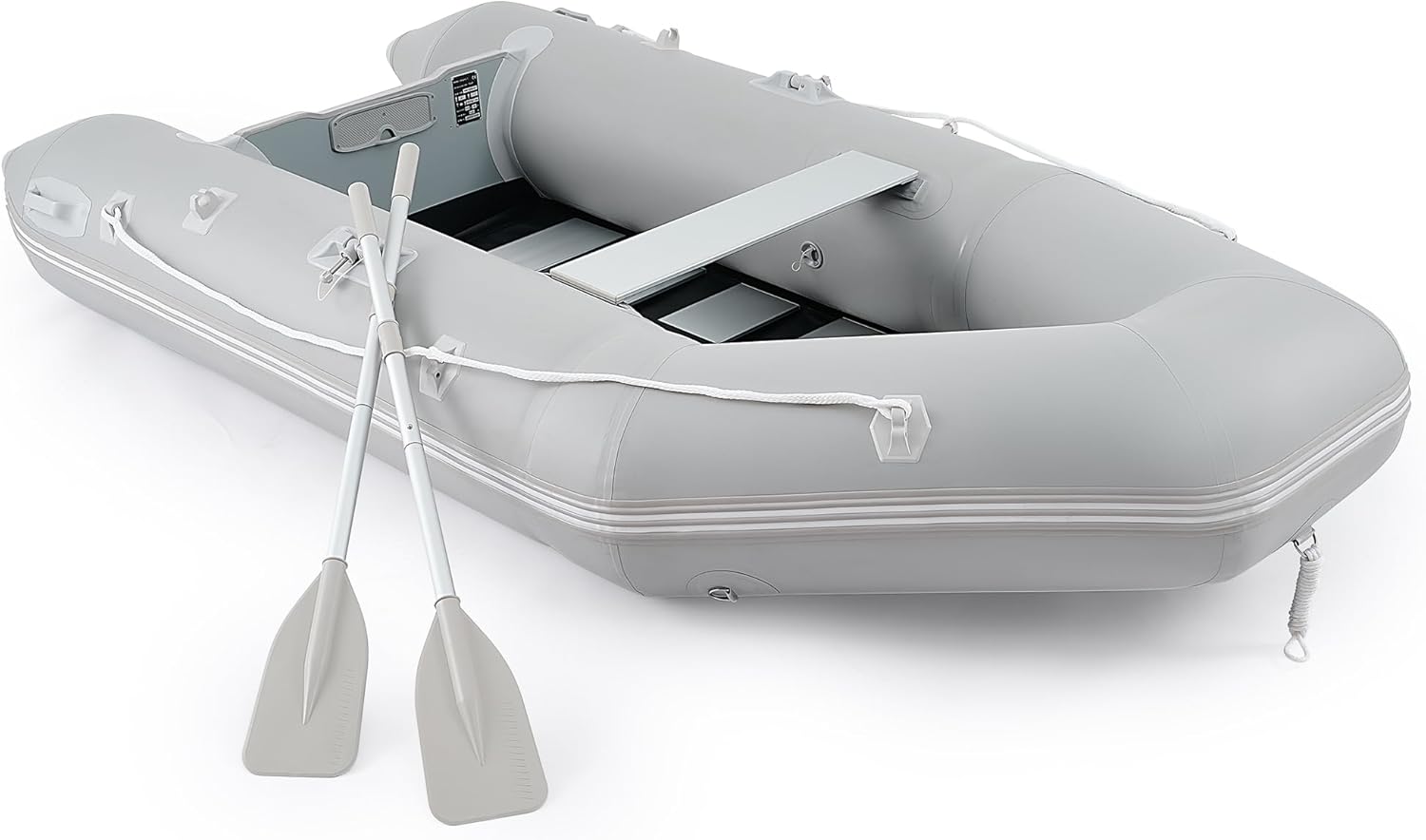 CO-Z 10ft Inflatable Dinghy Boat for 4 Adults, 990lb Capacity Heavy-Duty PVC Raft with Aluminum Floor & Oars, Motor Mount, Kayak-Style Tender for Fishing, Rescue & Water Sports