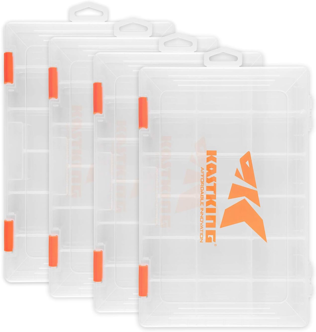 KastKing Tackle Boxes, Plastic Box, Plastic Storage Organizer Box with Removable Dividers - Fishing Tackle Storage - Box Organizer - 2 Packs /4 Packs Tackle Trays - Parts Box