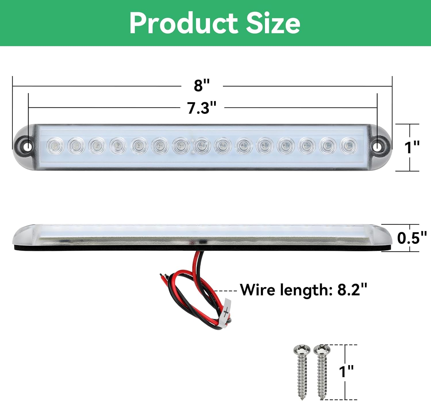 RGBW Boat LED Courtesy Light 12V 4PCS, 8 Inches Marine Courtesy Light Strip, IP67 Waterproof Boat Cabin Lights Interior Lighting for Pontoon Sailboat Bass Yacht Kayak - Image 7