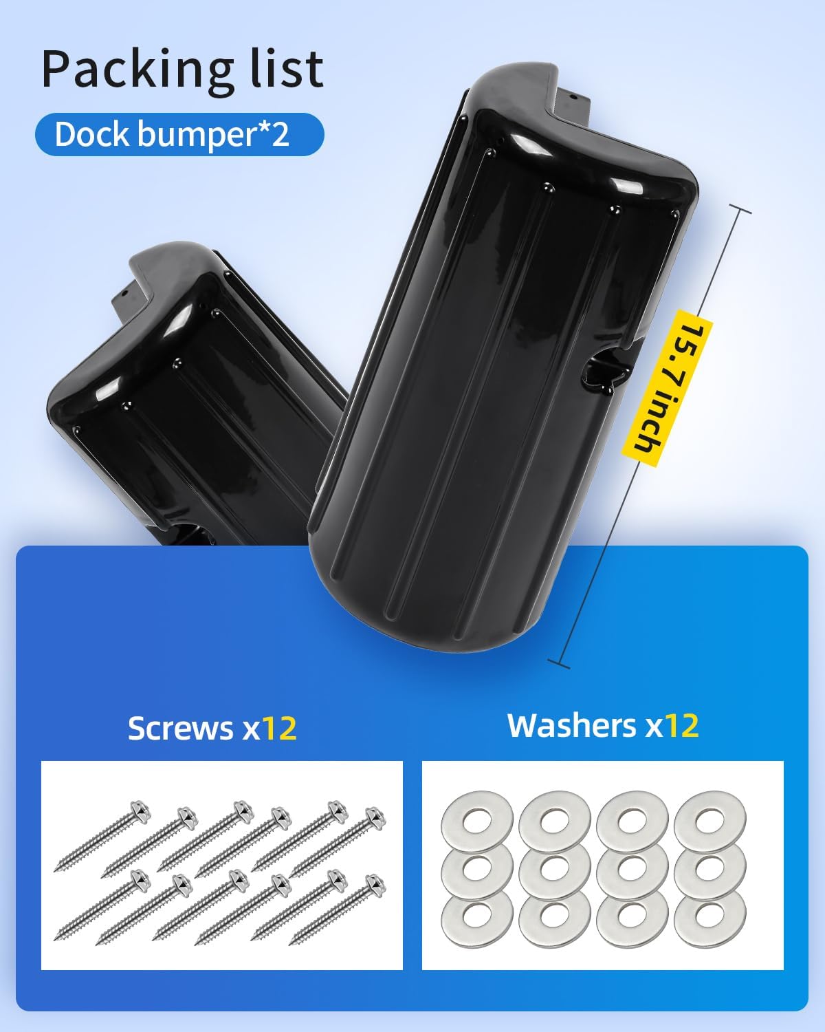 OCEANBROAD Dock Corner Bumpers, Heavy-Duty Marine Guard for Dock Corner & Edge Protection, UV-Resistant PVC with Stainless Steel Hardware, Vertical Installation for Straight Corners - Image 7