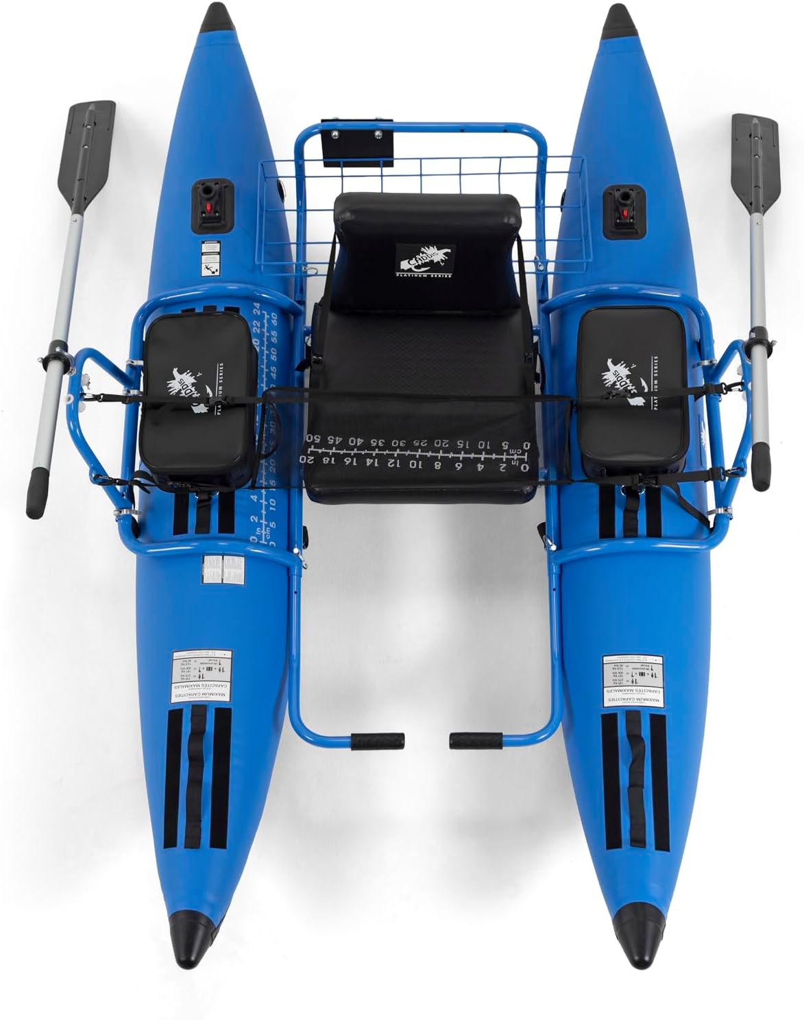 CADDIS Full Frame Pontoon Fishing Boat Made with Steel/Aluminum for 1 Person – 8/9 Foot Options, Lightweight with Motor Mount, Collapsible Frame and Reinforced Bladderless PVC Pontoons - Image 3