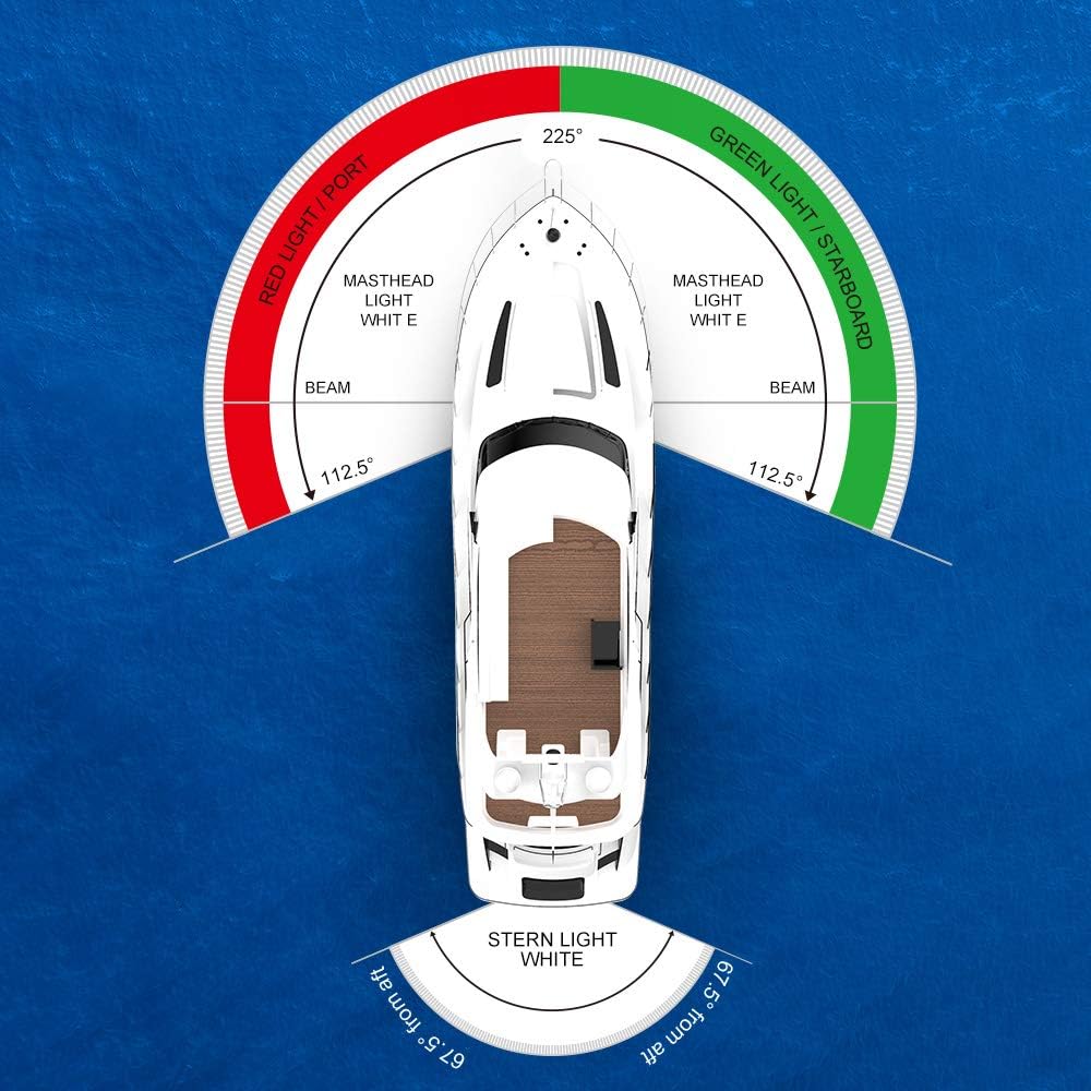 Boat Navigation Light Red and Green LED Marine Navigation Boat Bow Light for Pontoon and Small Boat (Silver) - Image 7