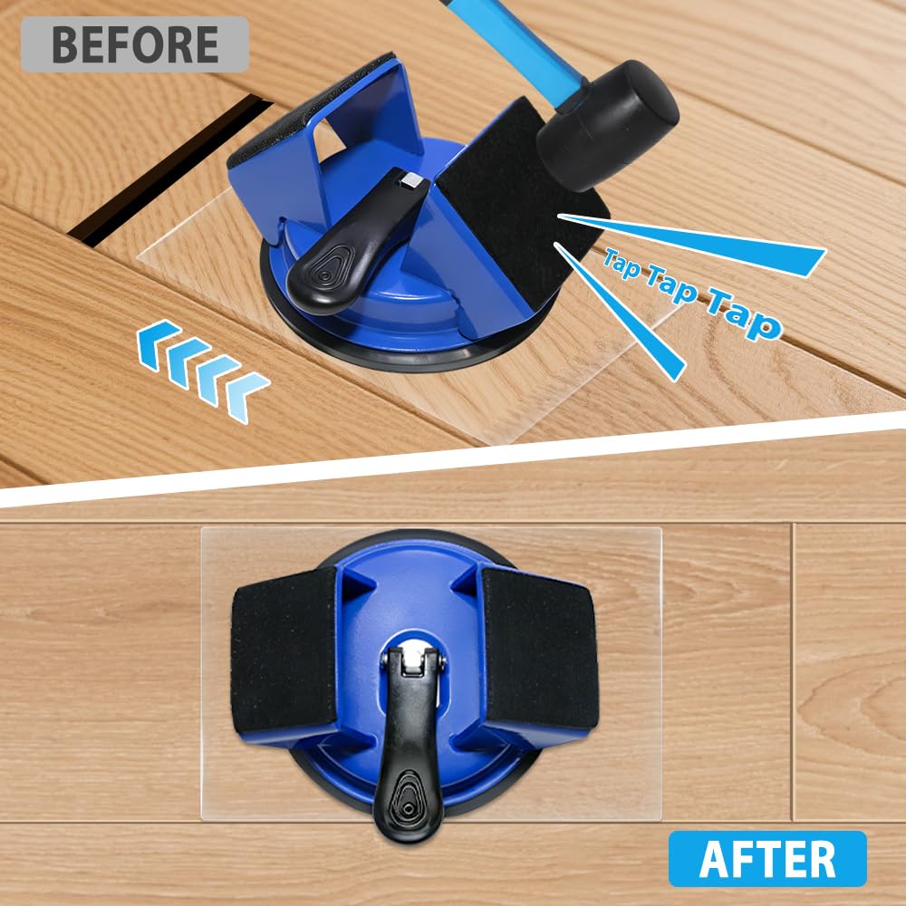 Heavy Duty Floor Gap Fixer Tool – Professional Flooring Repair with 45° Striking Surface, Enhanced Suction Cup & 5 Extra Sticky Pads for Laminate, Vinyl, Wood - Image 6