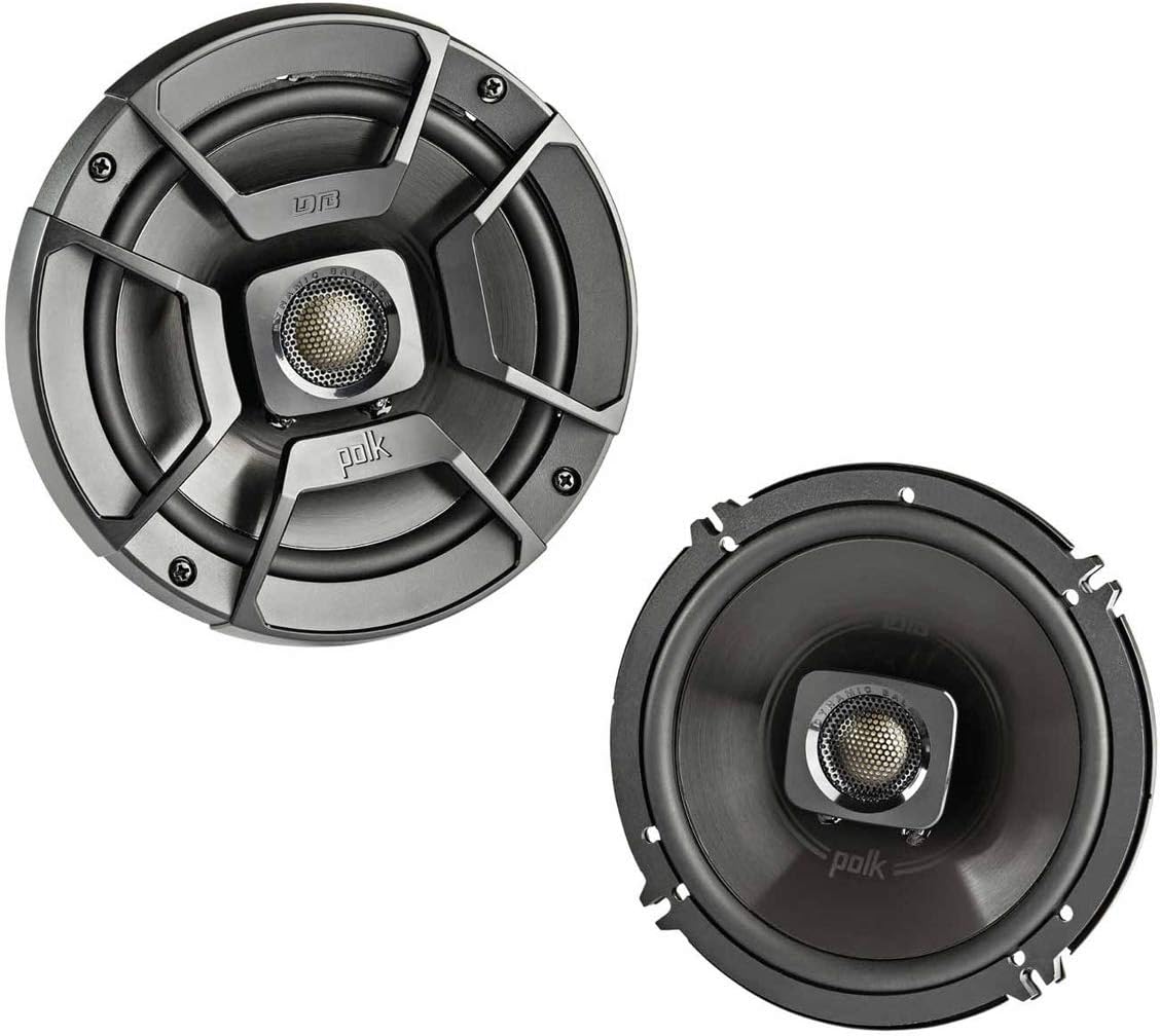 Polk Audio DB652 DB+ Series 6.5 Inch Marine Speakers, 2-Way Coaxial for Car Audio & Boat, 40-22kHz Frequency Response, Polypropylene Woofer Cone, 3/4" Silk Dome Tweeter, Black