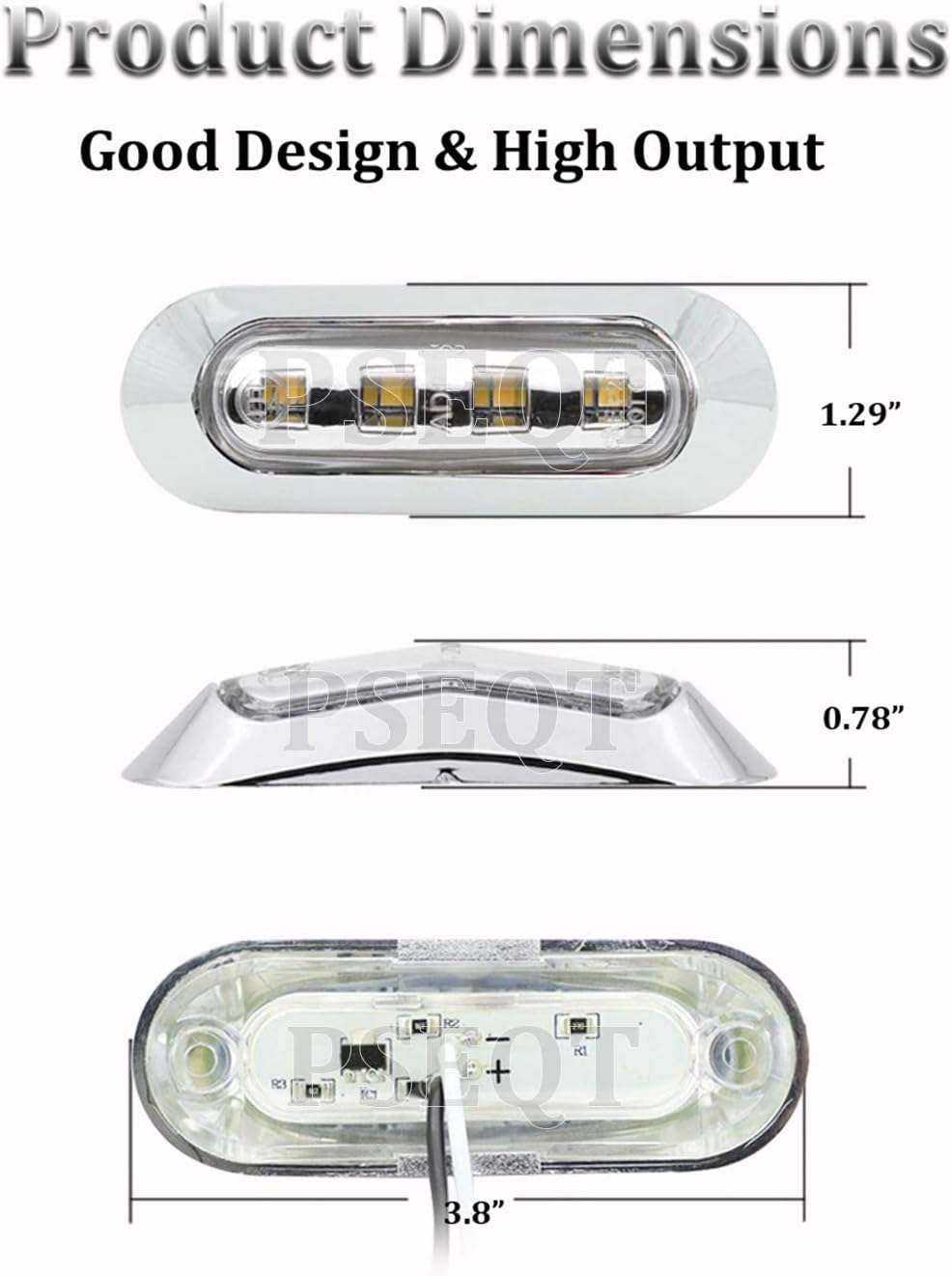 PSEQT 3.8'' Waterproof Boat Marine LED Lights Courtesy Interior Deck Light Navigation Transom Stern Cabin Lighting for Pontoon Fishing Boat Kayak Sailboat Bass Boats Vessel 12V 24V (White 4Pcs) - Image 7
