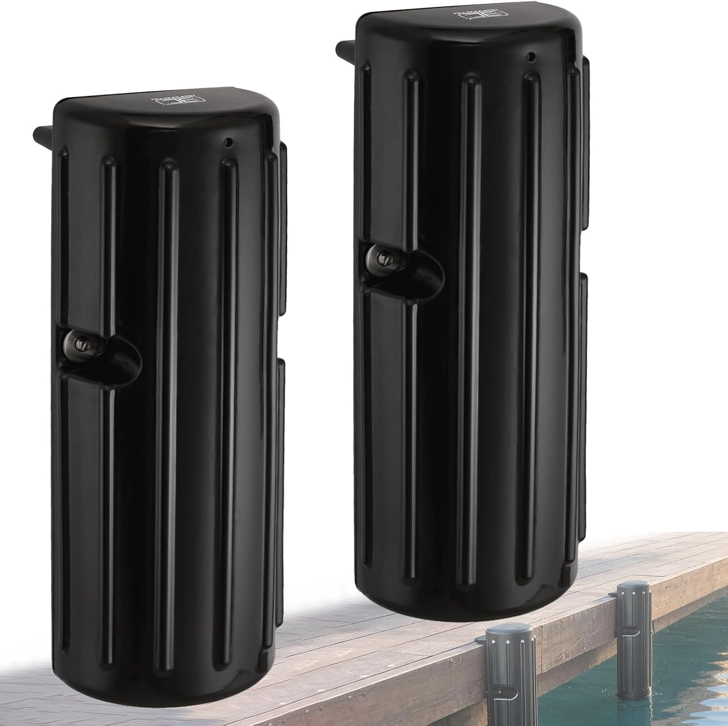 OCEANBROAD Dock Bumpers, Boat Dock Bumpers for Edge & Side | UV-Resistant PVC, Marine Fender Guard with Stainless Steel Hardware, Edge & Side Installation, Vertical Dock Protection