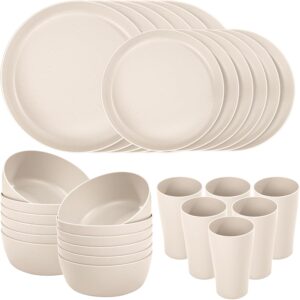 EI 24pcs Wheat Straw Dinnerware Set...
