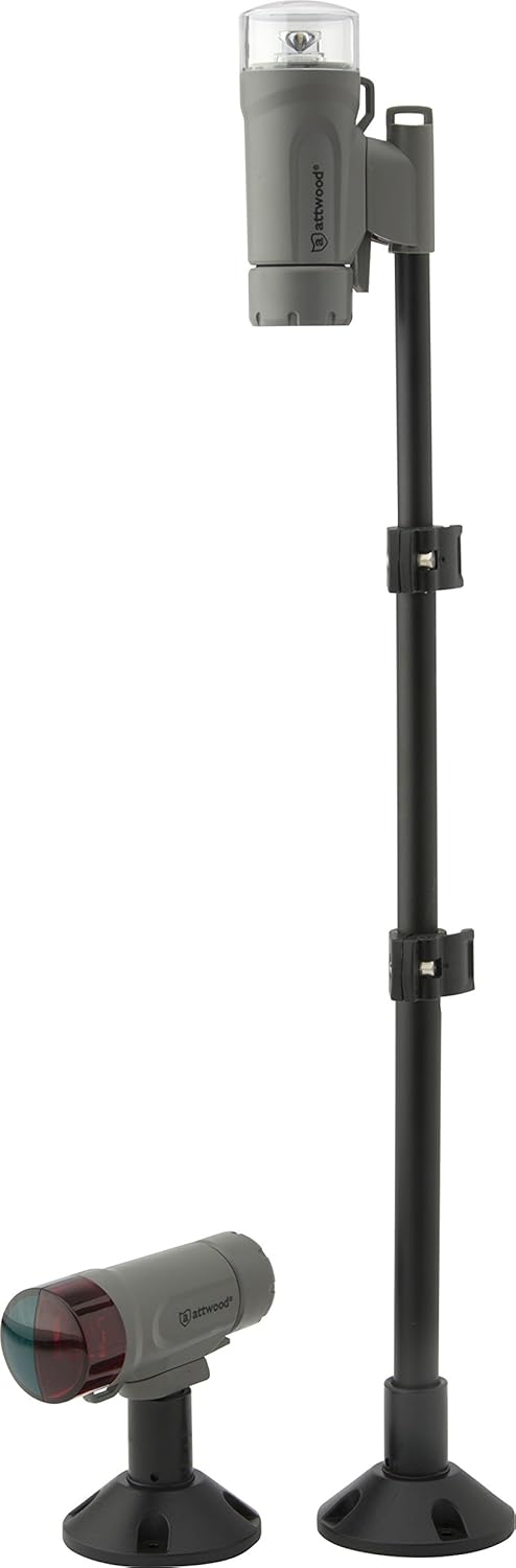 attwood 14190-7 Water-Resistant Portable Clamp-On LED Light Kit with Marine Gray Finish - Image 4