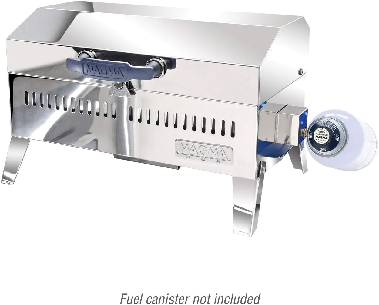 Magma Cabo Grill - Marine-Grade Stainless Steel Barbecue Grill for Boats - Portable Propane Gas with 9”x18” Grilling Surface - Heat-Resistant Handle, Fold-Away Legs - Ideal Boat Accessory - Image 3
