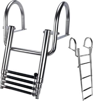 Hoffen 4 Step Pontoon Boat Ladder, ...