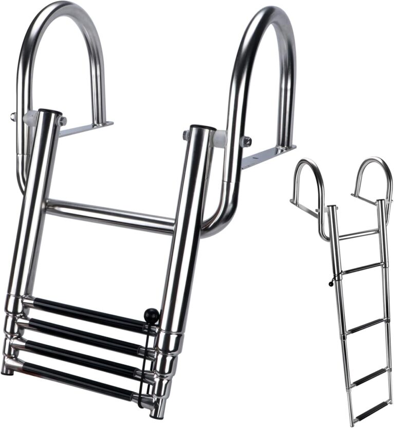 Hoffen 4 Step Pontoon Boat Ladder, ...
