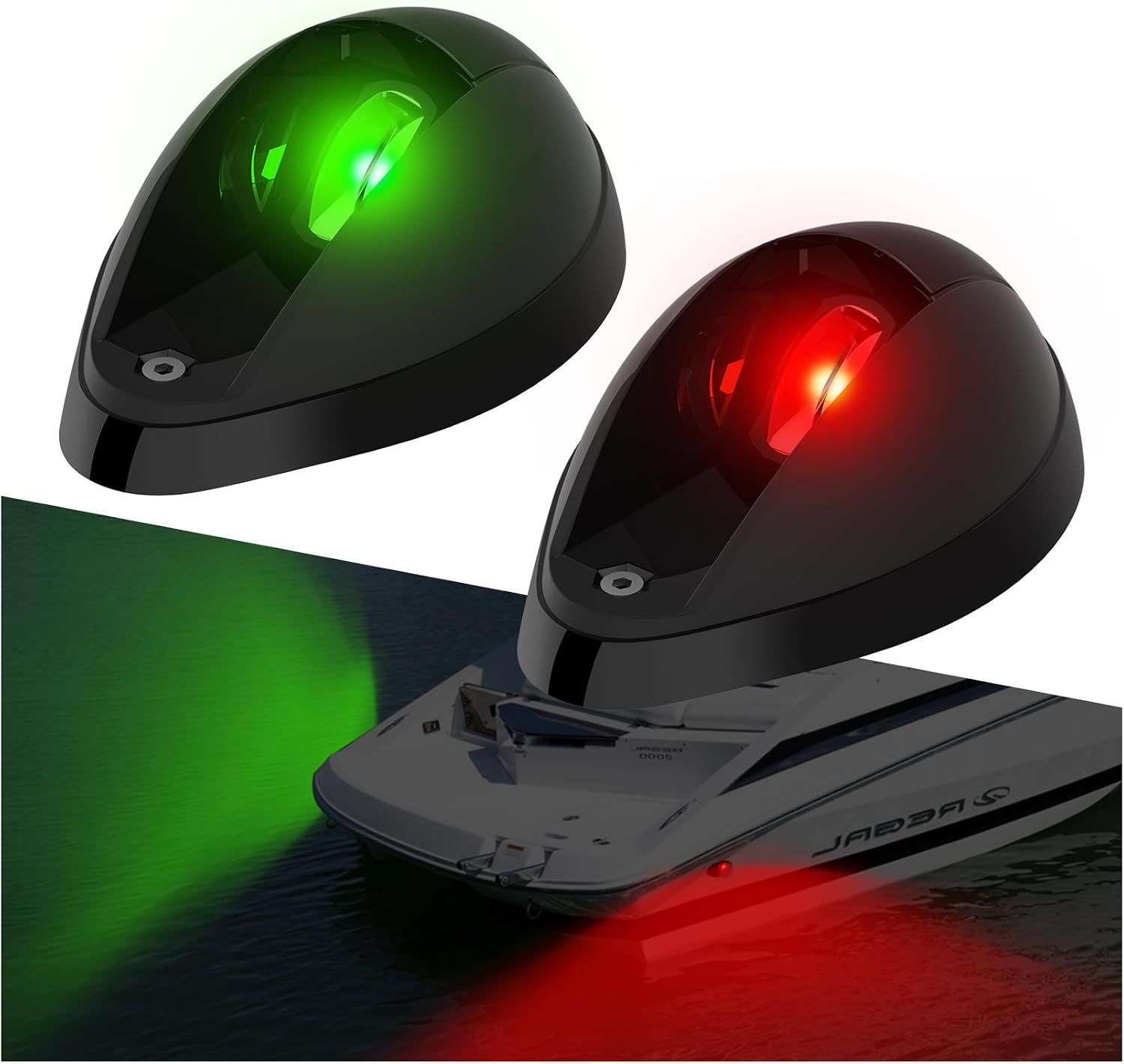 Boat Navigation Lights Side Mount, Red and Green Bow Lights for Boats LED Waterproof IP67, Marine Navigation Boat Light for Pontoon, Fishing, Bass & Jon Boats