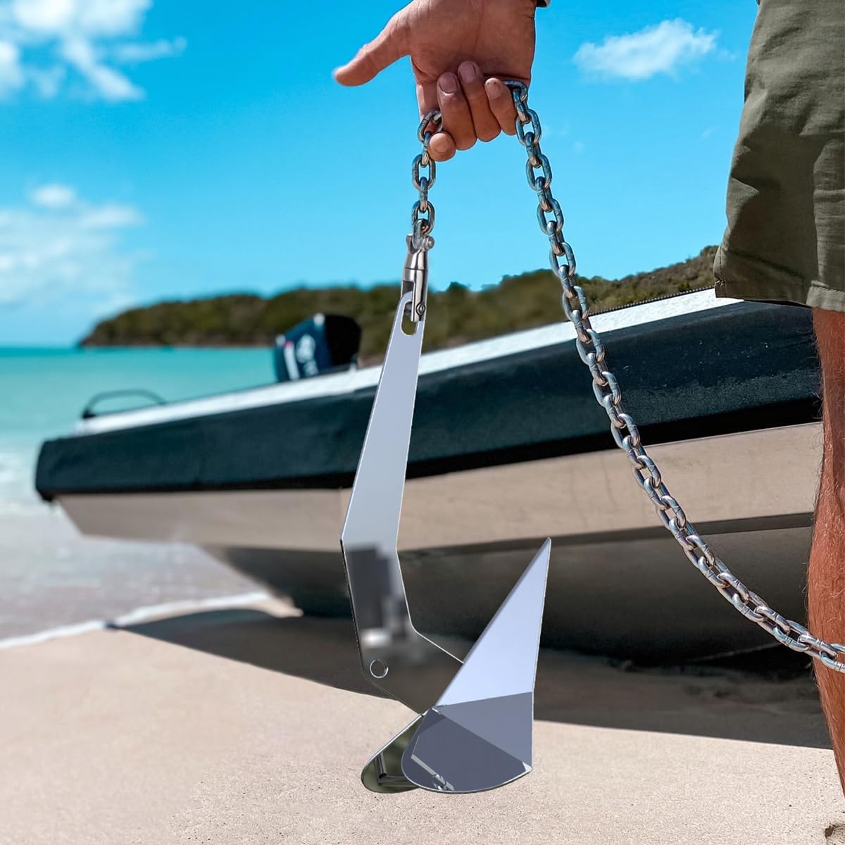 Delta Anchor 316 Marine Grade Stainless Steel Boat Anchor 11 lb 13 lb 16 lb 22 lb 33 lb 44 lb Heavy Duty Triangular Plow Anchor for Pontoon Fishing Boats Sailing Boats Small Anchor - Image 8
