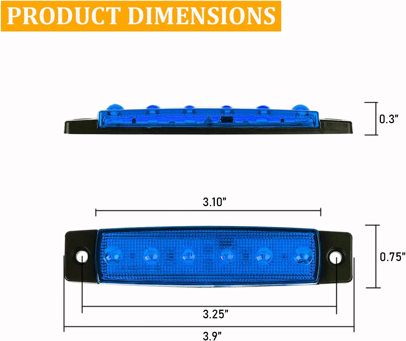 PSEQT LED Boat Interior Lights Marine Courtesy Light Strip Deck Transom Cockpit Navigation Lighting Waterproof for Fishing Pontoon Kayak Yacht Sailboat (Blue 10Pcs) - Image 6