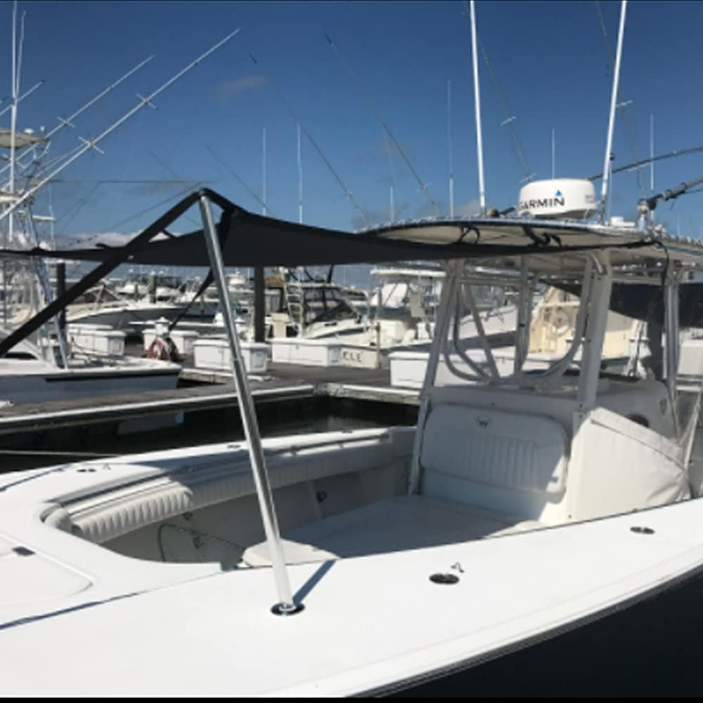 Boat T-Top Sun Shade Kit Boat Canopy, Boat Cover with Stainless Steel Telescopic Rod Foldable, High-Tech Polyester Fiber, Anti-Ultraviolet Dark Blue(70"×59"×47") - Image 6