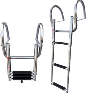 Pontoon Boat Ladder, Stainless Stee...
