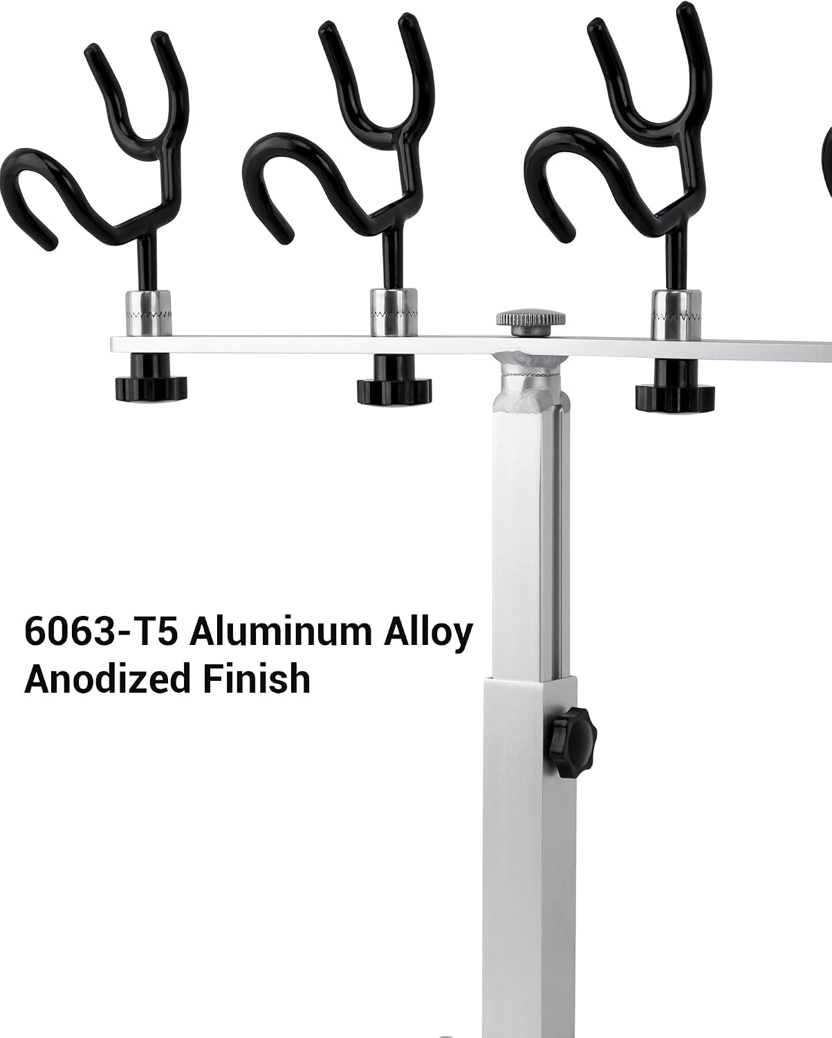 Aluminum Spider Rigging Rod Holder for Boat - 4 Pole Crappie Fishing Rack, Heavy Duty 6063-T5 Marine Grade Aluminum, 16.5"-30.5" Adjustable Height Square Tube Support for Catfish & Trolling - Image 5