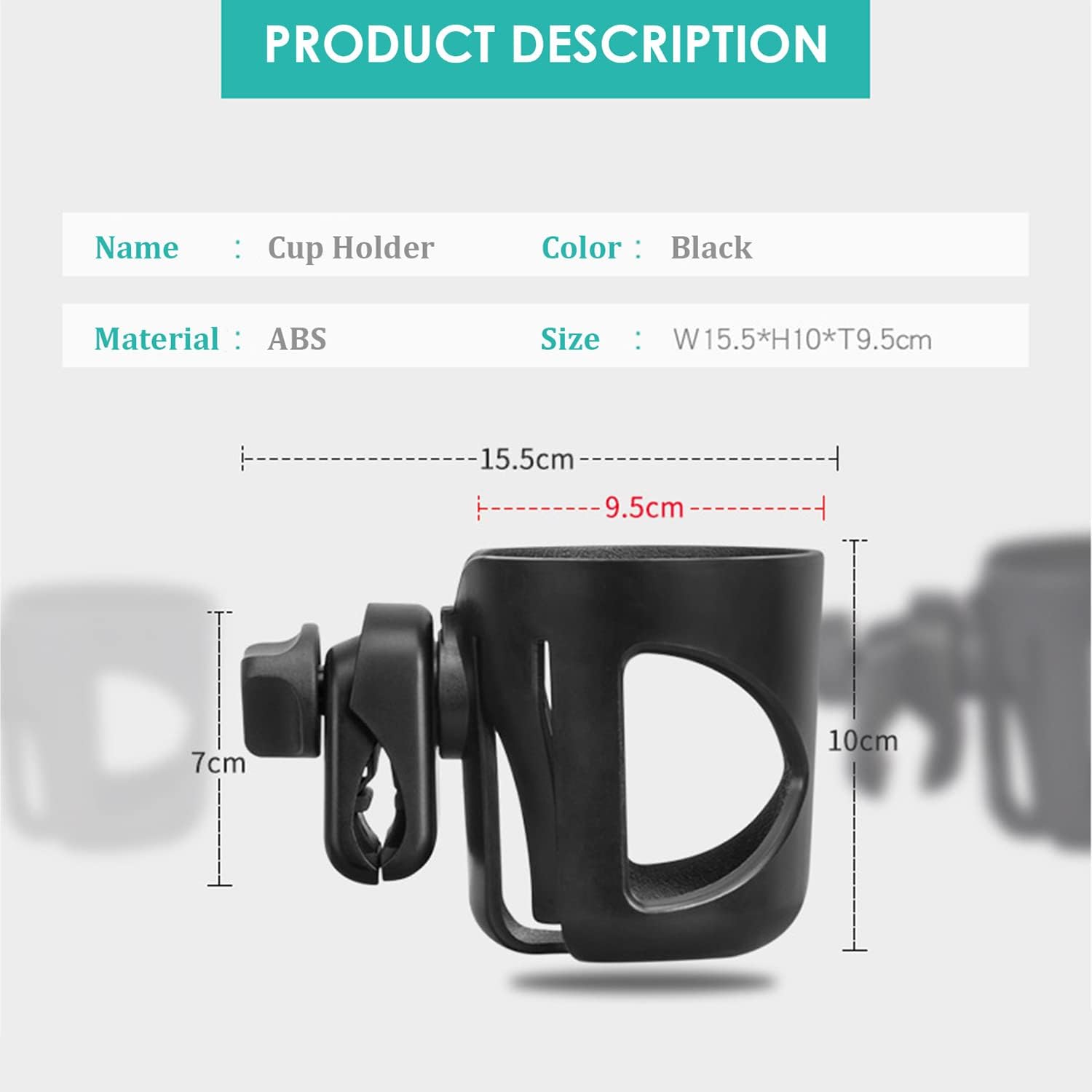 Boat Cup Holder Clamp-on Mount Marine Universal Drinks Holders Rotation Drink Holder for Marine Boat,Yacht,Kayak,Boat Rail, Boat Handle Bar,Stroller,Bikes,Trolleys,etc,with Alligator Clamp - Image 2