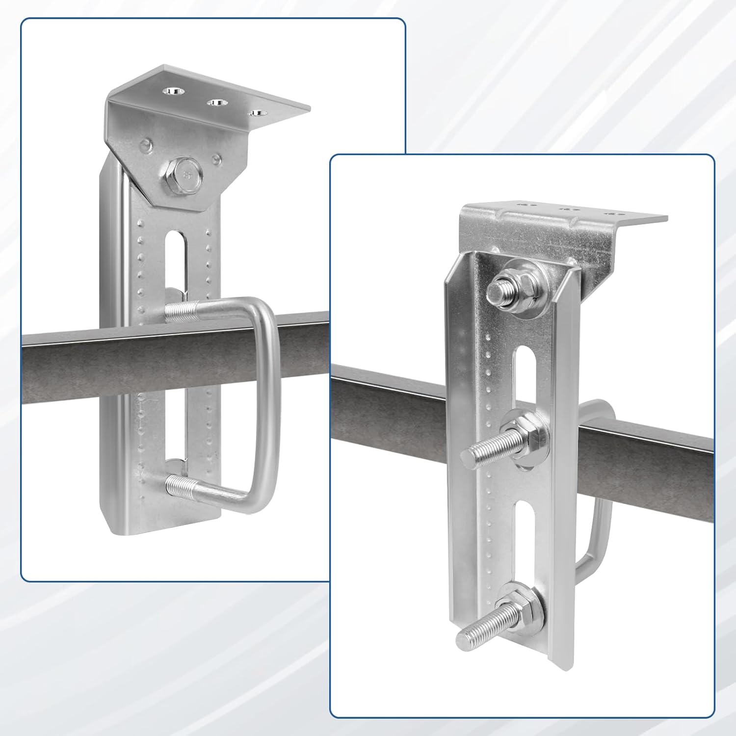 Boat Trailer Bunk Bracket Kit, 8" Galvanized Swivel Top Bunk Support Brackets, Adjustable Boat Trailer Bunk Support Mount, Fits 1.5" x 3", 2" x 3", 3" x 3" Crossmembers by MCCKLE (4 PCS) - Image 7