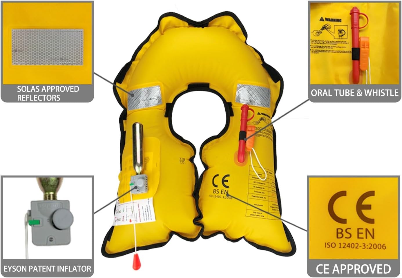 Eyson Inflatable Life Jacket Inflatable Life Vest for Adult Classic Manual - Image 5