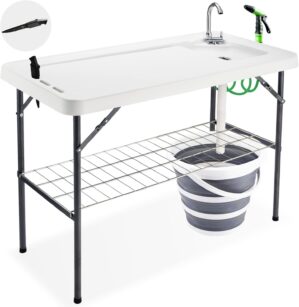 Folding Fish Cleaning Table with Co...