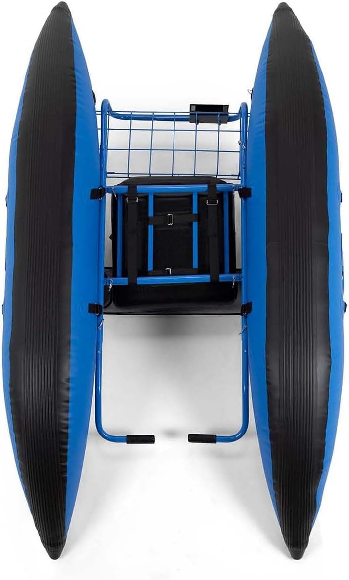 CADDIS Full Frame Pontoon Fishing Boat Made with Steel/Aluminum for 1 Person – 8/9 Foot Options, Lightweight with Motor Mount, Collapsible Frame and Reinforced Bladderless PVC Pontoons - Image 6