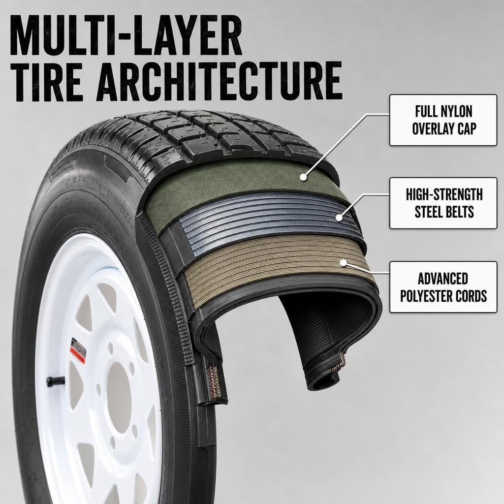 eCustomrim 2-Pack Radial Trailer Tire Rim ST205/75R14 14 Inch Load Range D 5 Lug On 4.5 Center White Wheel - 6 Year Warranty w/Roadside - Image 2