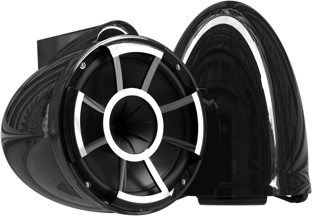 Wet Sounds | REV 10 B-FC SS V2 | Revolution Series 10" Black Tower Speakers with Fixed Clamp 1 7/8"-3"