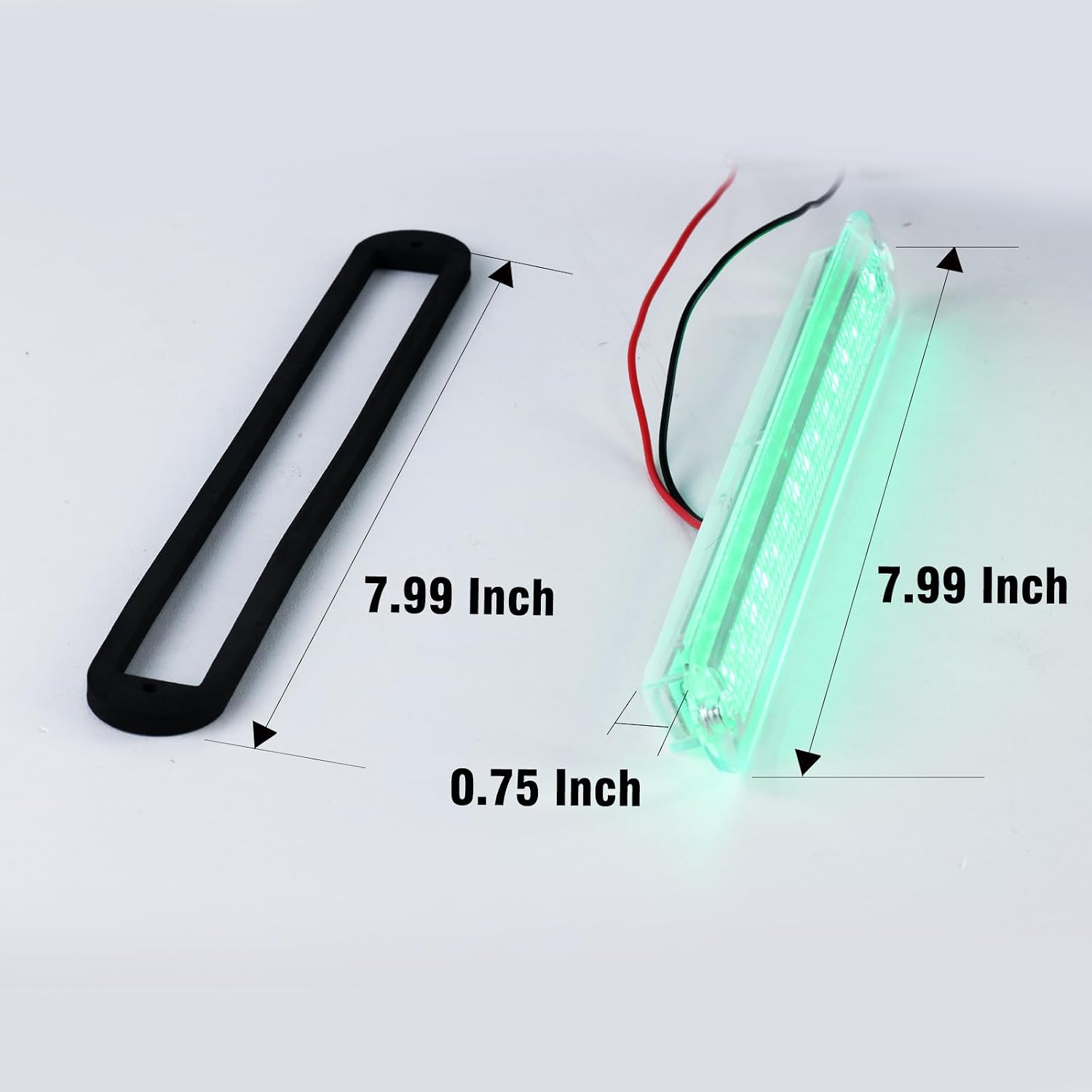 Marine RGBW LED Light, 4-Color Ambient Lighting (Red/Green/Blue/White), 12V DC IP67 Waterproof, 8 Inch Long Flush Mount Boat Courtesy Light for Cabin Deck Salon Yacht Pontoon, Single Light 1pc - Image 3