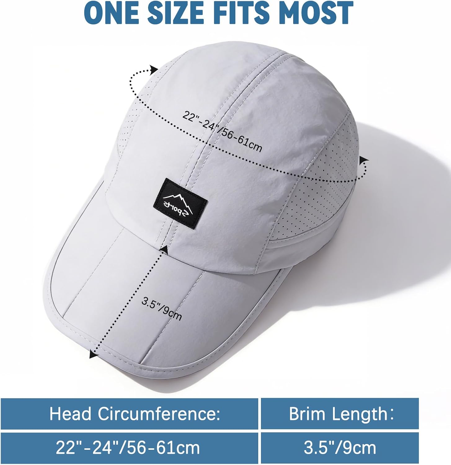 Foldable Unstructured Baseball Cap UPF 50+ Water Resistant Portable Sport Hat for Men Women Outdoor Hiking Fishing - Image 6