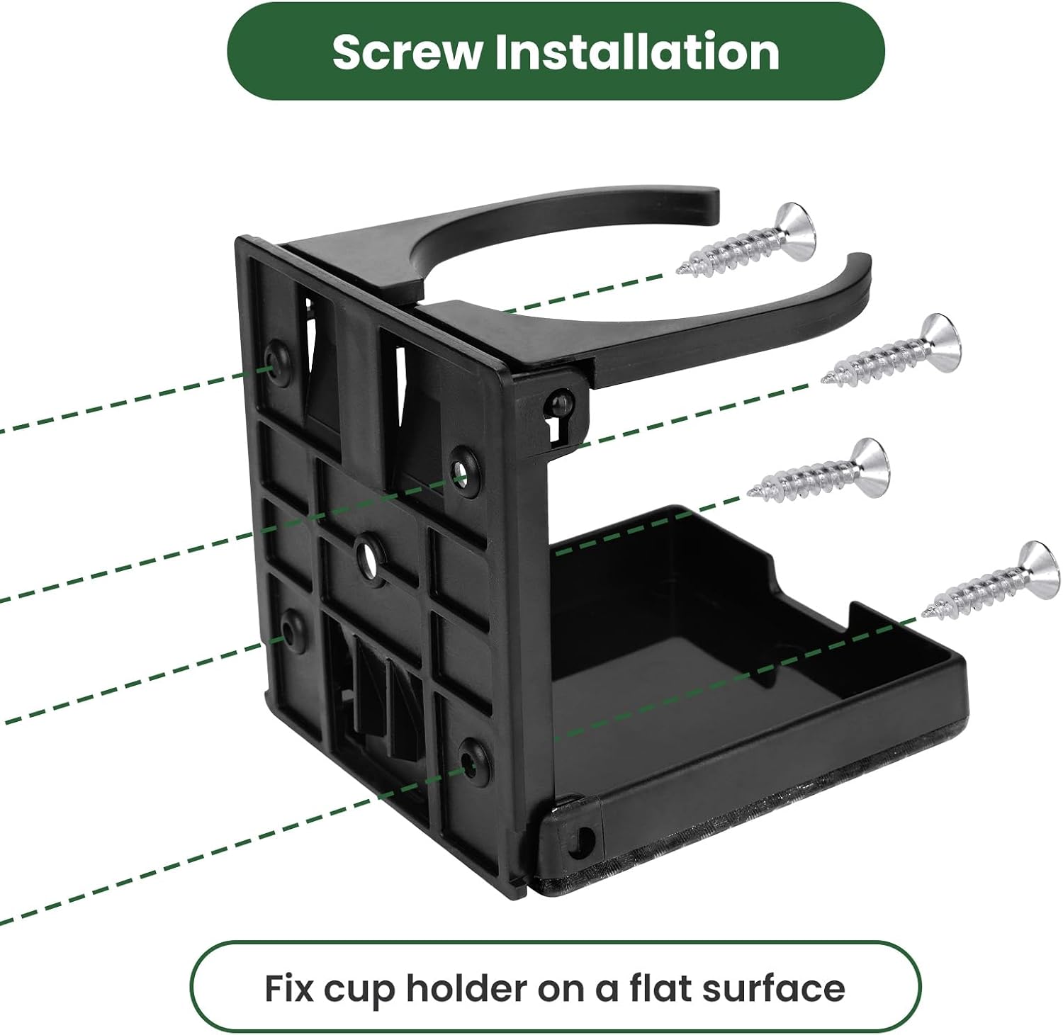 2pcs Adjustable Folding Cup Holder, Car Wall Mount Water Drink Coffee Bottle Holder with Screws, Fit Most Size Mugs Bottle, for Truck RV Van Boat Camper Caravan Marine (Diamond Pattern) - Image 9