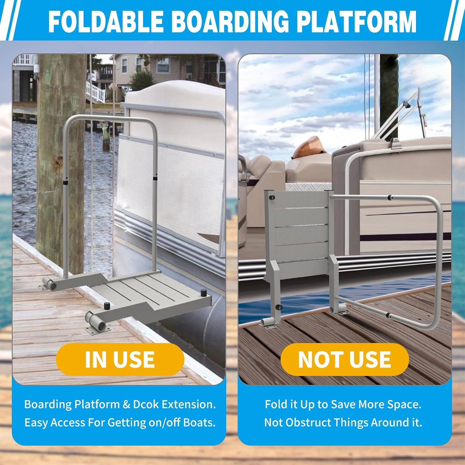 THOOUM Boat Boarding Platform and Dock Extension to Step Up & Down (Fixed), Boat Boarding Platform Dock Step for Boat Lifts - Image 6