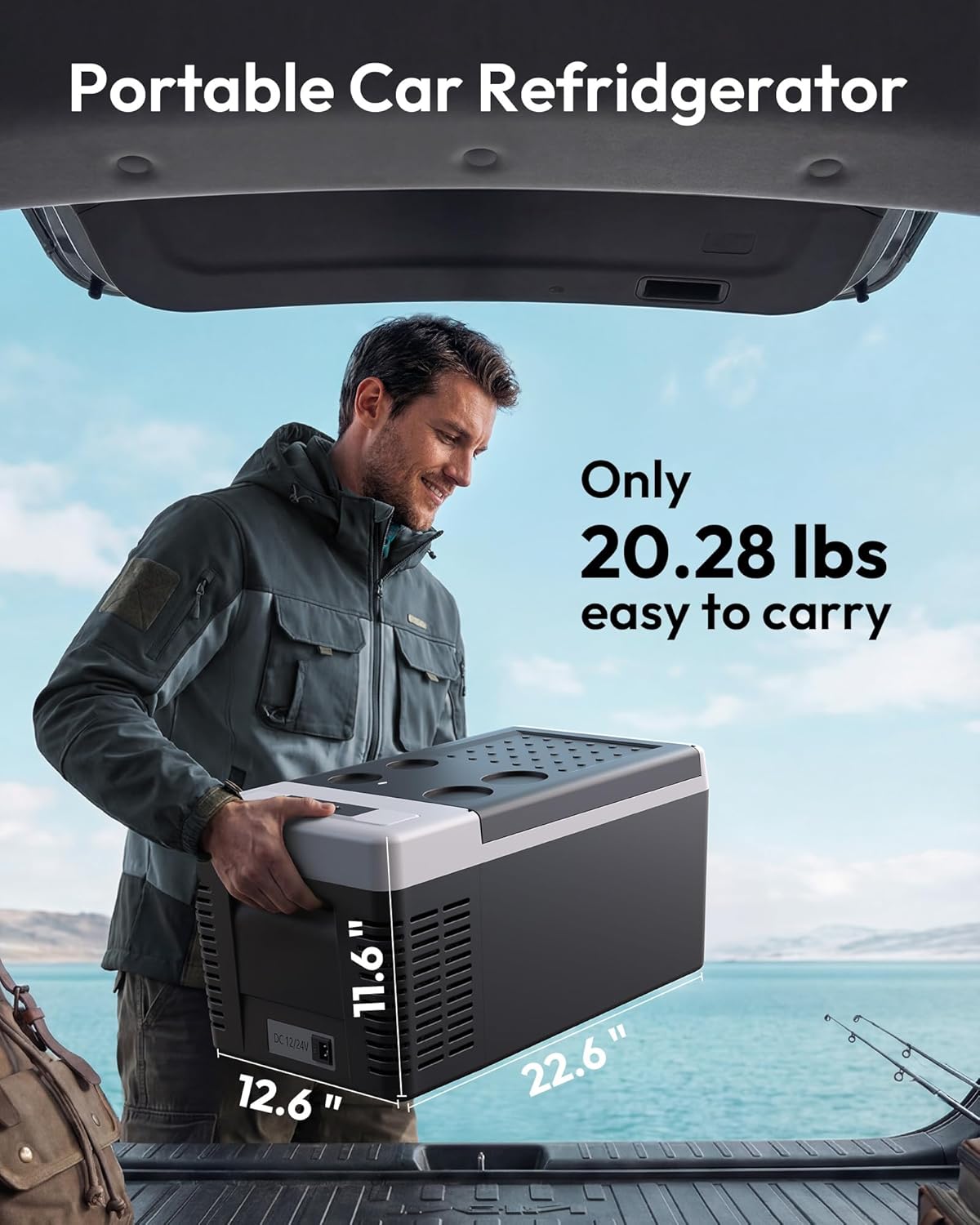 EUHOMY 12 Volt Refrigerator, 19QT(18L) Compressor Electric Cooler APP Control, Car Fridge -4℉~68℉, Portable Refrigerator 12/24V DC 100-240V AC, Portable Freezer for Camping, Travel, Boat - Image 6